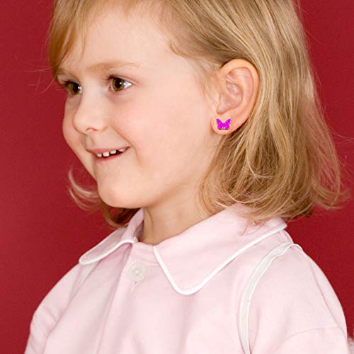 33 Pairs Hypoallergenic Earrings For Girls Sensitive Ears Studs Set - Butterfly Earrings For Kids - Mermaid Earrings Cz Stud Earrings For Little Girls - Animal Earrings For Teen Girls #TOP4
