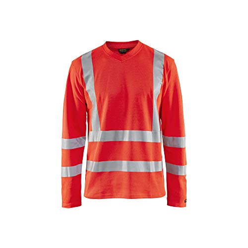 Camiseta alta visibilidad Blaklader manga larga roja uv xl trabajo