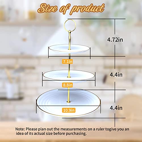 Cake Stand Set-5 Pcs Cupcake Stand Set-Dessert Table Display Set with 2xlarge 3-Tier Cupcake Stands + 3X Appetizer Trays Perfect for Wedding Baby Shower Home Birthday Tea Party Decoration(Round) by Tcomhk - Image 2