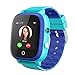 Montre intelligente 4G améliorée pour filles et garçons, étanchéité IP67, Wi-Fi, écran tactile, appels vidéo, appels téléphoniques, SOS, pour enfants de 3 à 14 ans, cadeau d'anniversaire (bleu)