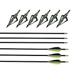 I-sport 32' Archery Hunting Fiberglass Arrows with 3 Fixed Blade Broadheads 100 Grain 6pk