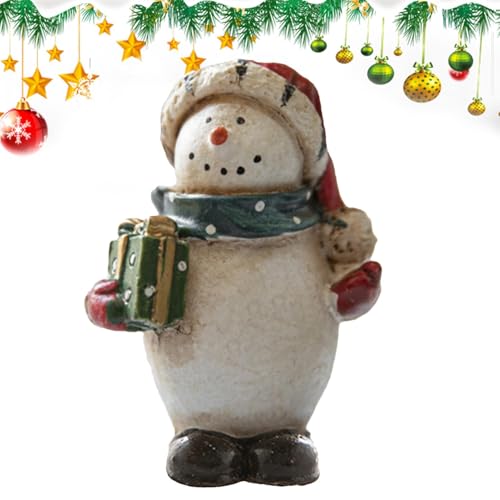 Figuras de muñeco de nieve,figuras de muñeco de nieve de Navidad - Estatua linda de muñeco de nieve pintada en resina - Figuras coleccionables de muñeco de nieve, decoración del centro de