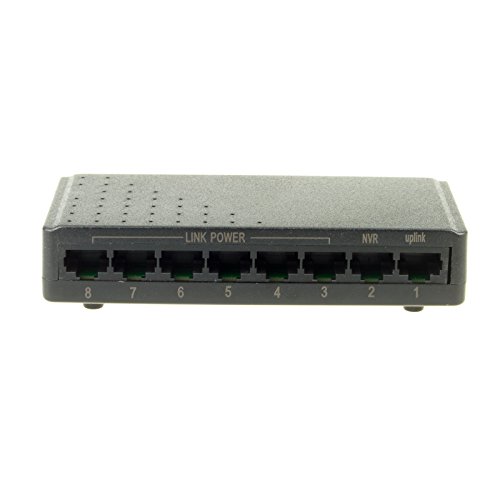 DSLRKIT 8 Ports 6 PoE Switch Injector Power Over Ethernet Without Power Adapter