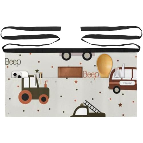Lot de 3 demi-tabliers de chef multicolores à 3 poches pour cuisine et bistrot