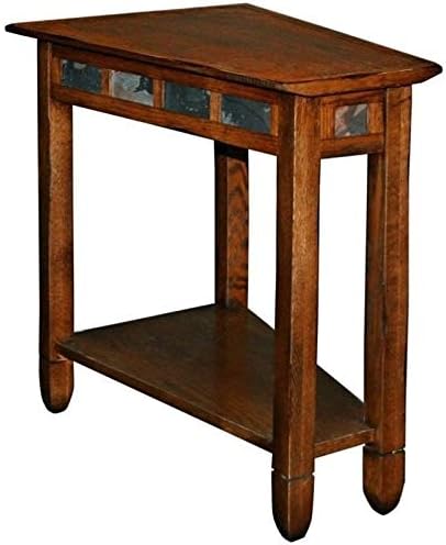 BOWERY HILL Recliner Wedge End Table in Rustic Oak