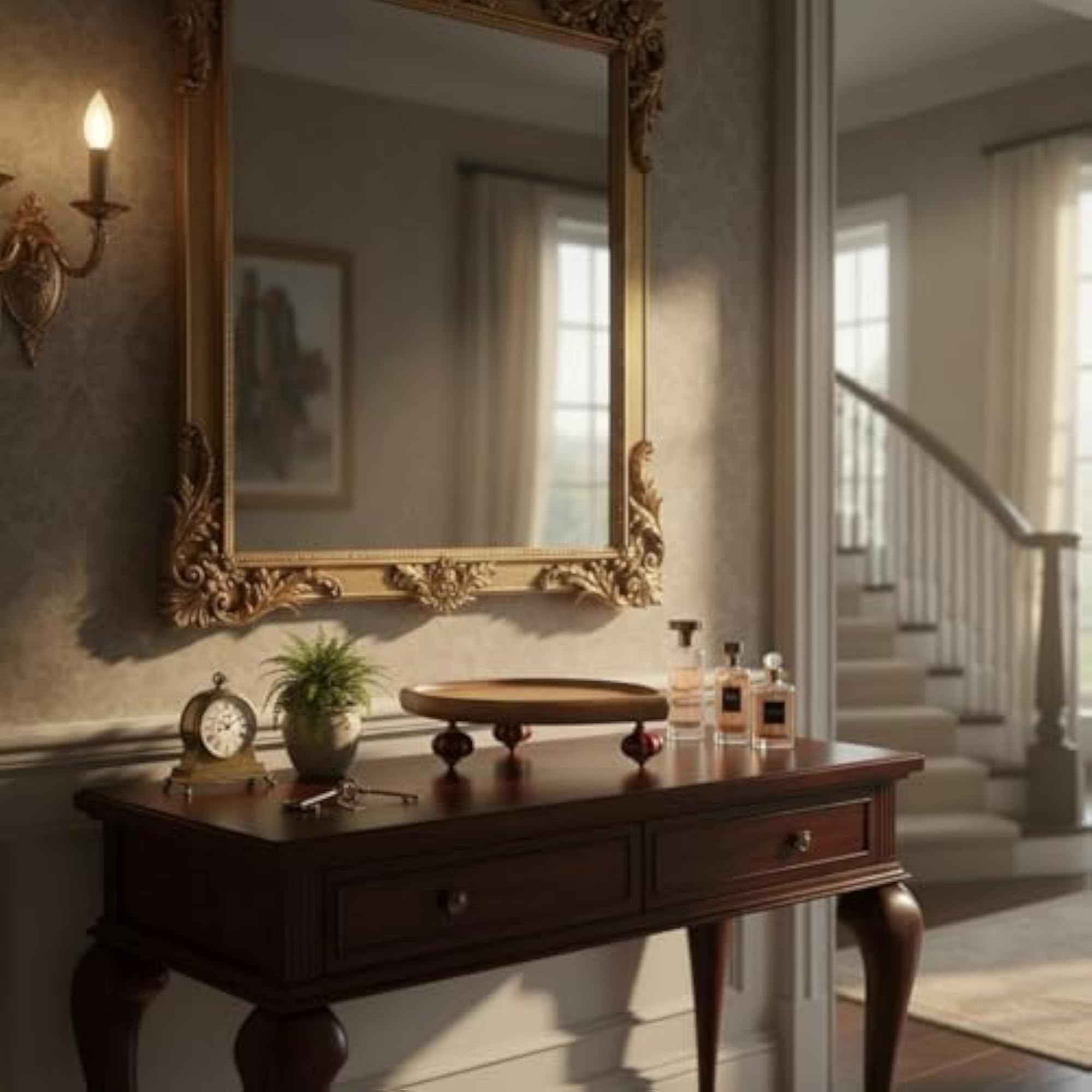 Wooden Display Tray Retro Design Vanity Organizer