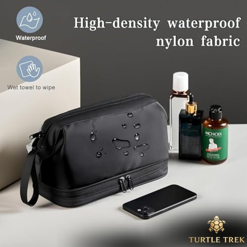 Image of Handcuffs Toiletry Pouch for Men & Women - Waterproof Pouch |Nylon Fabric | Shaving Kit Bag & Grooming Travel Toiletry Bag | Toiletries Organiser (Black)