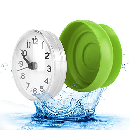Lista de Relojes para el baño los mejores 5. 41 Pomya Reloj de Pared con Ventosa, Reloj de Pared con Ventosa, Reloj de Ducha Resistente al Agua, Mini Reloj Redondo, Accesorios de baño para la Cocina Baño