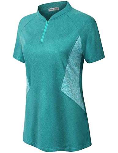 Image of MISS FORTUNE Women's Polo Shirts, Golf V-Neck Workout Tops, Moisture Wicking Ladies Golf Shirt Losse Fit for Tennis Yoga