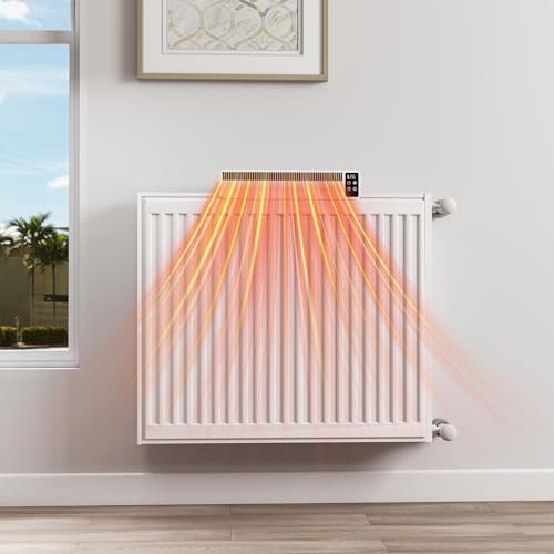YRHome Energiesparender Magnetischer Heizkörper Ventilator, Intelligenter Temperatursteuerung, Display & Timer Heizungsbooster mit 3 Lüftern für gleichmäßige Wärme