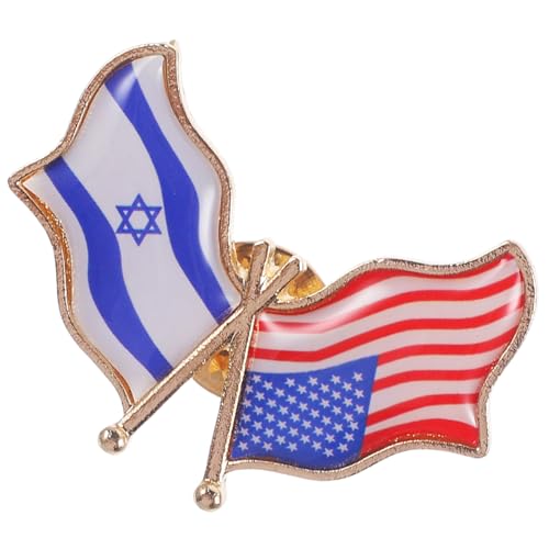 SHERCHPRY Patriotic Enamel Israel Us Flag Pin Decorative Brooch Lapel Pin for Men Women