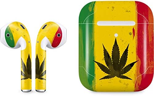 Skinit Decal Audio Skin Compatible with Apple AirPods 2 - The Lion of Judah Rasta Flag Design