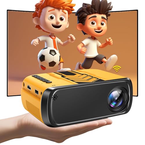 Ohdil Mini Projector with Wifi Portable Projector Support 1080P 170' Mini HD Movie Projector, Outdoor Projector Compatible with Phone/ Tablet/ Laptop/ TV Stick/ PS4/ HDMI/USB - Yellow Black