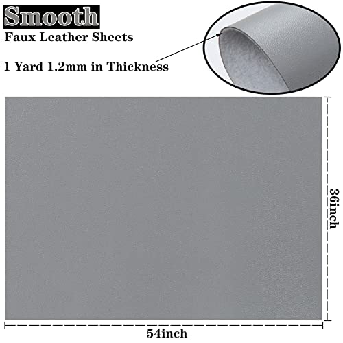 Premium Grey Marine Vinyl Faux Leather Sheets: Durable Waterproof Synthetic Fabric for DIY Upholstery, Crafts, and Home Decor - 54" x 36" 4 Premium Grey Marine Vinyl Faux Leather Sheets: Durable Waterproof Synthetic Fabric for DIY Upholstery, Crafts, and Home Decor - 54" x 36" - Image 3