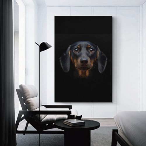 Impression sur toile teckel tableau decoration murale salon 40x60