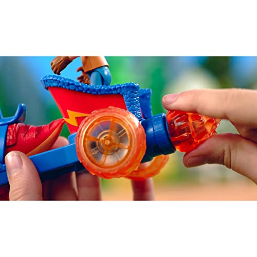 Dino Ranch Vehicle - Features Pull Back 5” Dino Blitz Chariot & 3” Dino Rancher Jon - Three Styles To Collect - Toys For Kids Featuring Your Favorite Pre-Westoric Ranchers #TOP6