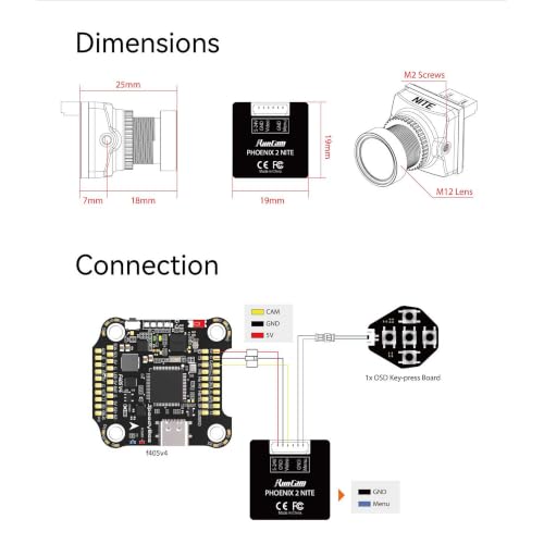 RunCam Night Eagle 3 - Starlight Night Vision Camera 1500TVL, Ultra High Sensitivity Sensor, 11390 mV/Lux-sec, OSD Display, Small FPV Camera for FPV Drone RC Quadrocopter