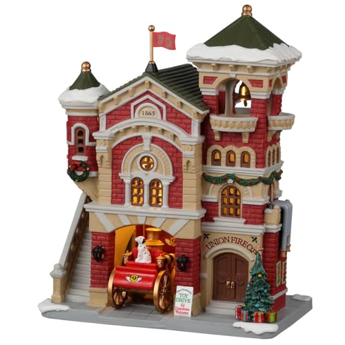 Lemax Union Fire Co para decorar su pueblo navideño en el salón de casa