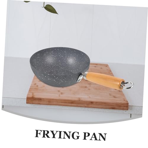 Wok pequeño estilo japonés hierro para cocinar antiadherente miniatura 3