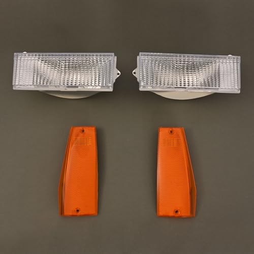 HECASA Pair Turn Signal + Side Marker Light Compatible with 1991-1996 Jeep Cherokee Comanche Replacement for CH2551113 CH2550113 CH2531101 CH2530101 Clear Lens Signal Lamp Amber Lens Marker Lamp 4 Pcs by HECASA - Image 7