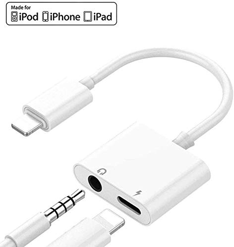 [Apple MFi Certified] Headphone Adapter for iPhone, 2 in 1 Lightning to 3.5mm