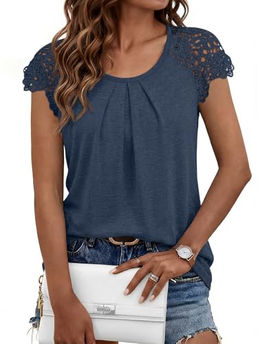 AUTOMET Womens Casual Dressy Tops 2026 Summer Short...