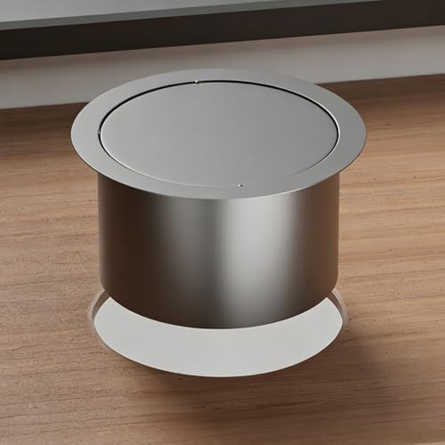 Stainless Steel Countertop Trash Can Lid Replacement, Black Recessed Flap Cover for 17x11.5CM (6.5x4.5inch) Bin, Durable Kitchen Waste Bin Lid