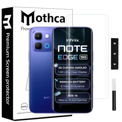 Image of Mothca Premium Curved UV Tempered Glass Screen Protector for Infinix Note Edge| HD Clear | Full Screen Coverage (Pack of 1)