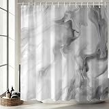 Mocsicka Shower Curtains for Bathroom, Grey Marble Shower Curtain for Bathroom, Abstract Gray and White Shower Curtain Modern Art Decor Waterproof Bath Curtain for Modern Bath Decor, 72 X 72 Inch