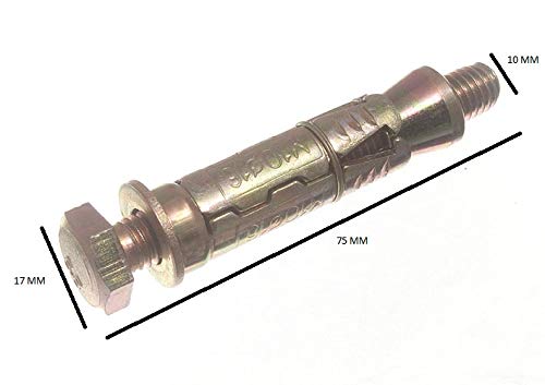 2 x Loose Shield Anchor Bolt FIXINGS YZP M10 X 70MM Length