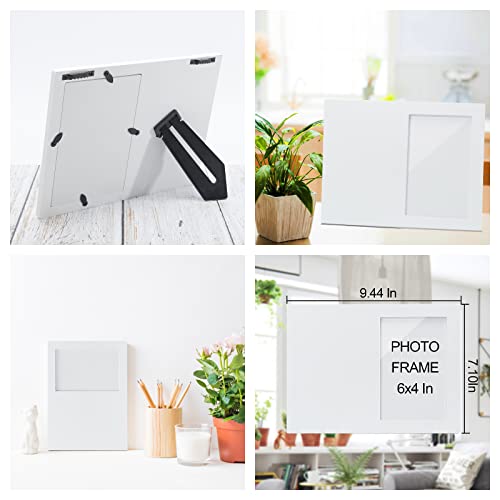 Lnzong Personalized Wood Picture Frame, Memorial Gifts For Mother Father Baby Friends Family Pet, White Photo Frame For 4X6 Picture With Signature Space - Horizontal/Vertical Display On Table Or Wall #TOP2