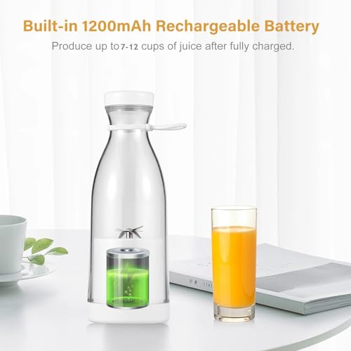 Draagbare blender, 350 ml draadloze mini-blender met zes messen, draagbare mixer beker fruitsapcentrifuge mini-blender voor smoothies en shakes - Afbeelding 4