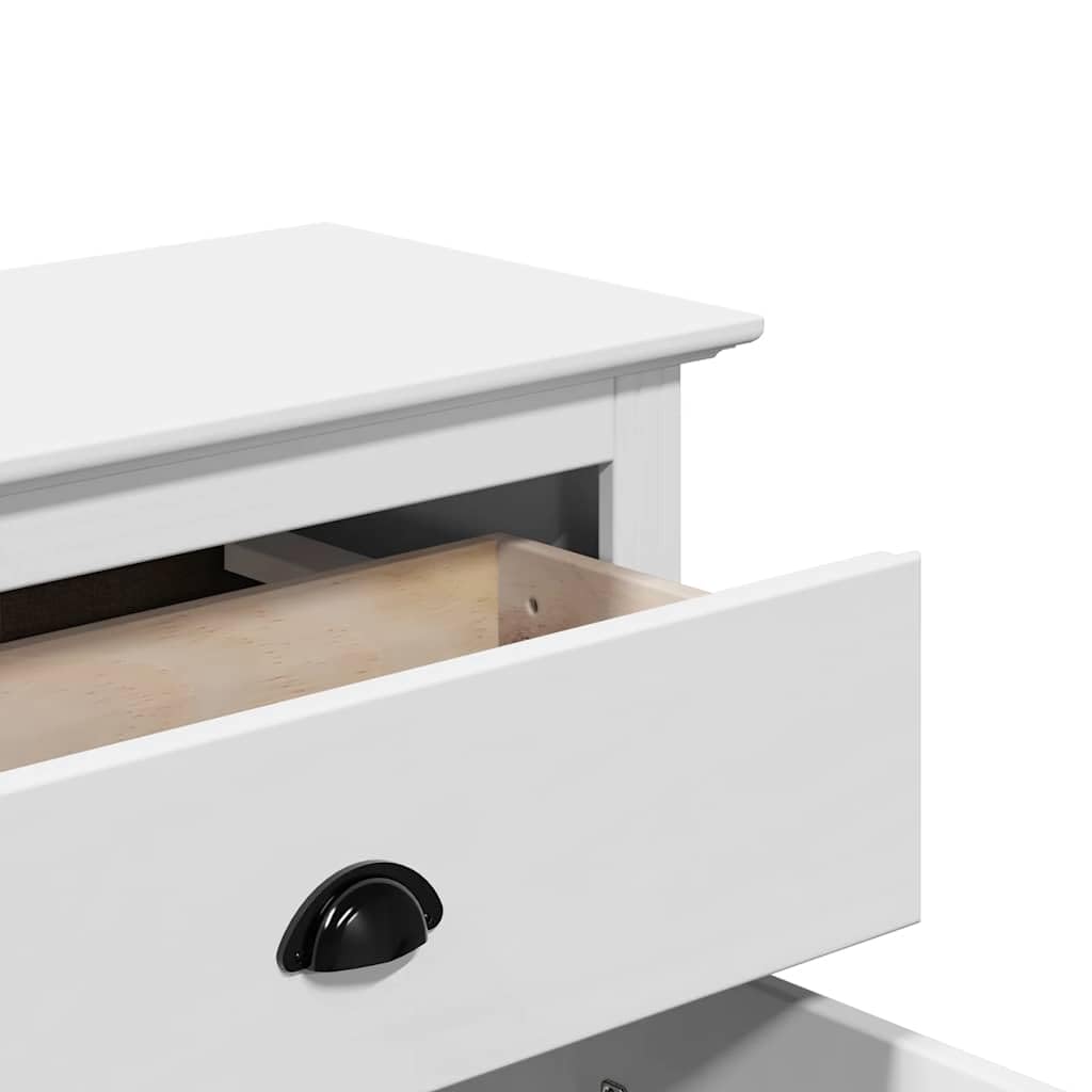 Armadio da corridoio, bianco, 80 x 35 x 90 cm, con spazio per corridoio, camera da letto e cameretta dei bambini, in legno di pino rustico con 2 ante e cassetti, salvaspazio, durevole, design