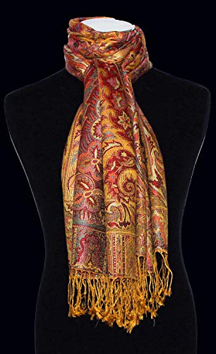 Lorenzo Cana Męski szalik chusta żakardowa 100% jedwabiu - 70 cm x 190 cm wzór paisley szal jedwabny brązowy 7814211