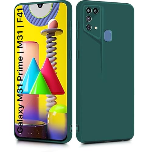 Image of WOW IMAGINE Slim Back Cover for Samsung Galaxy M31 Prime | M31 | F41 | Blade Series Ultra Thin Case with Lightweight Design | Camera Protection | Soft Matte Silicone Flexible Mobile Case - Green