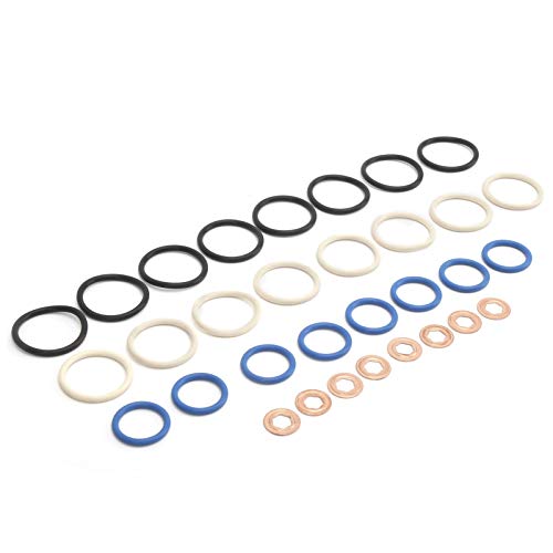 HELEVIA Jeu de Joints Toriques D'injecteur de Carburant, 3C3Z-9229-AA CM-5055, Matériau en Caoutchouc de Haute qualité, 24 Joints Toriques d'étanchéité, 8 pour Moteurs 6,0 ​​L