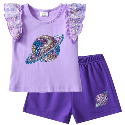Image of VIKITA girls summer clothes toddler tshirts & shorts clothing sets cute birthday gifts for little kids