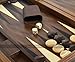 Dal Negro York Deluxe Walnut 19-inch Backgammon Set with Inlaid Wooden Playing Surface - Accessories Included: Wooden Backgammon Checkers, Dice Shakers, Dice and Doubling Cube - Made in Italy