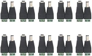 VCE (10 Pairs) 2.1x5.5mm DC Power Cable Jack Adapter for CCTV Camera and LED Strip - 10 Male&10 Female