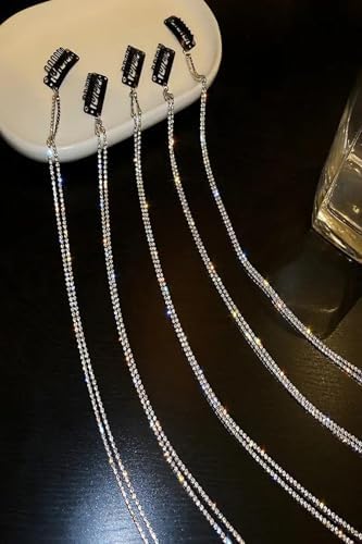 ruby face, Sallantılı Pırlanta Taşlı Yan Çıt Saç Postişi (saç Tokası) - 2 Şeritli Pırlanta - Görsel 5