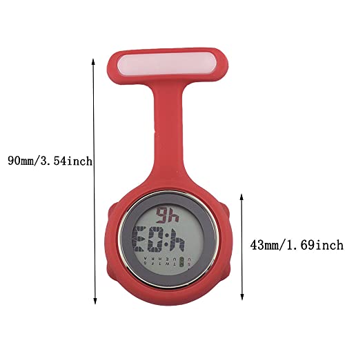 SagaSave Digitale Fob Horloge, Digitale Display Verpleegster Horloge Stille Elektronische Lichtgevende Horloge met Pin… - Image 3