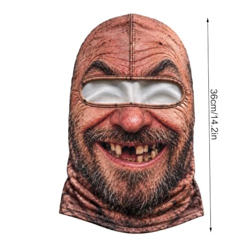 Funny Old Man Ski Mask Balaclava, Realistic Full Face Cover for Men Women - image 7