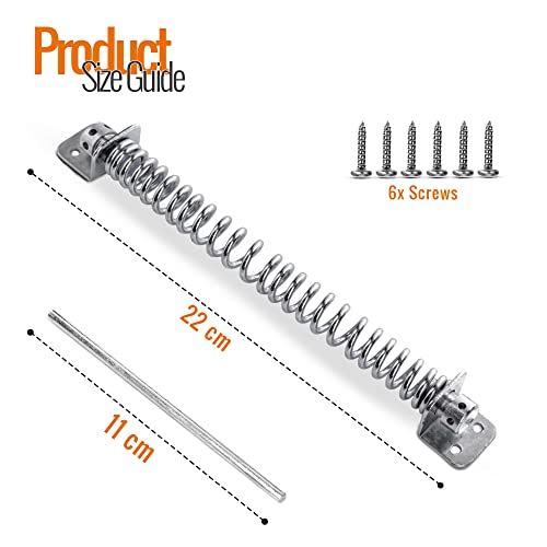 Gate Spring Closure for Wooden Gate, Silver, 8 Inch - Image 2
