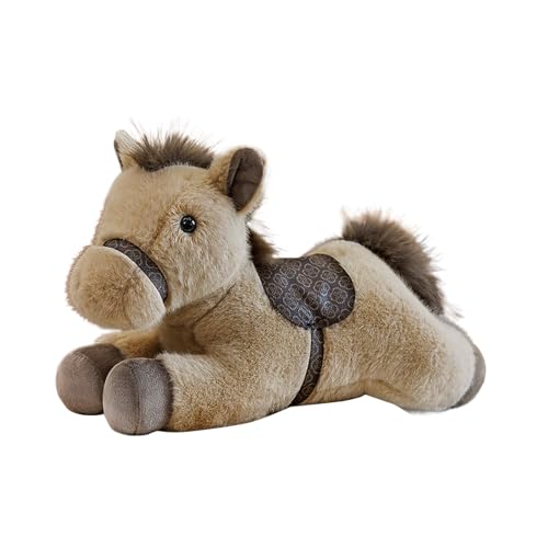 Caballo de Peluche Animal de Felpa | Almohada Y Muñeca Decorativa De Aspecto Realista | 30 cm Juguetes de Peluche de Caballo - para Niños Adultos Adolescentes Hogar Sala Oficina Dormitorio Escritorio