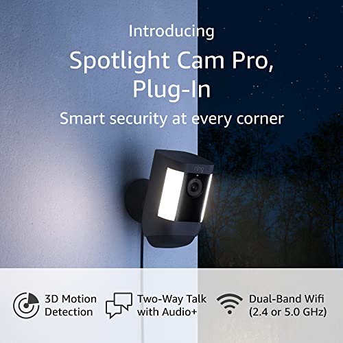 Introducing Ring Spotlight Cam Pro, Plug-In | 3D Motion Detection, Two-Way Talk With Audio+, And Dual-Band Wifi (2022 Release) - Black #TOP5