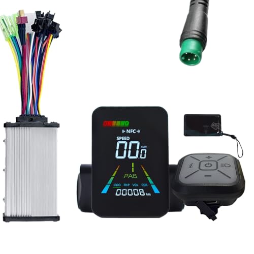 Kudjnfhya E-Bike LCD�f�B�X�v���C NFC���W���[�� �J���[���x�v 24V/36V/48V/60V UART+ 36V/48V 350W�R���g���[���[ �d���X�N�[�^�[�p 5PIN