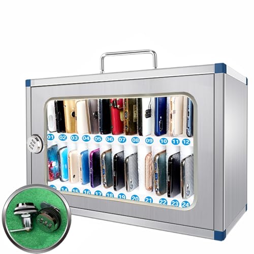 Organiseur de téléphone portable coffre-fort mural à code pour 24 smartphones
