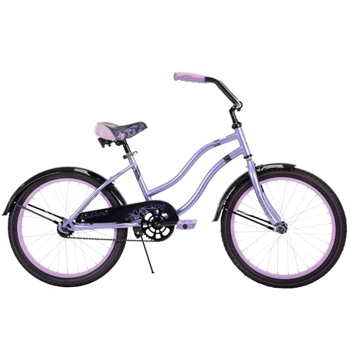 Huffy Fairmont 20" Cruiser Bike, Metallic Lavender Frame, Comfort Padded Saddle, Ergonomic Design, Anti-Spray Fenders, Quick Connect Build