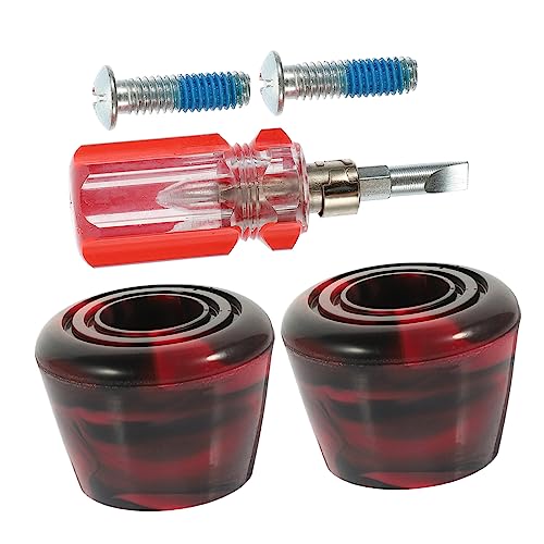 UKCOCO 1Set Roller Skate Toe Stoppers PU Brake Pads for Roller Skates Easy Installation with Screws Screwdriver for Stopping and Stability Skating Activities