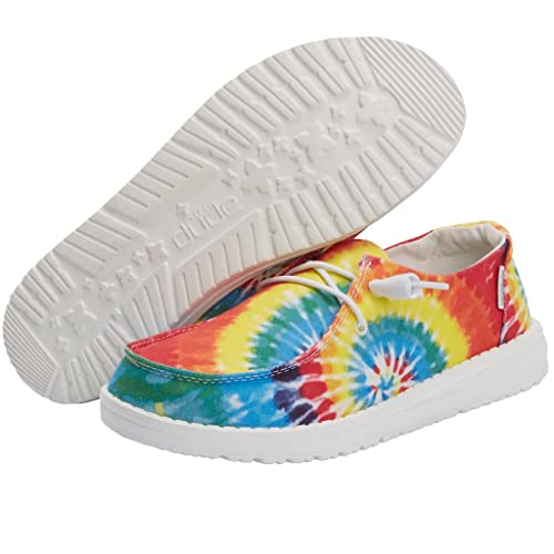 Image of HEYDUDE Women's Wendy Mandala Tie Dye Size 10 | Women's Shoes | Women's Lace Up Loafers | Comfortable & Light-Weight